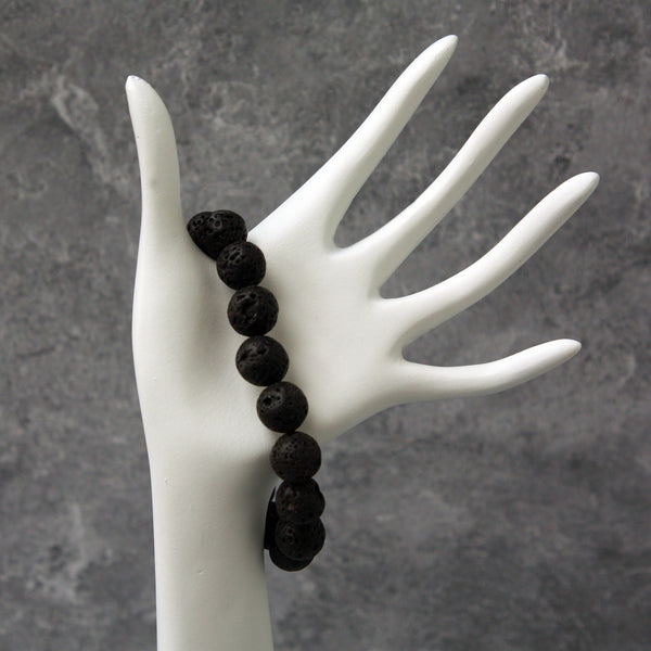 12mm Lava Bead Stretch Bracelet - Essential Oil Diffuser