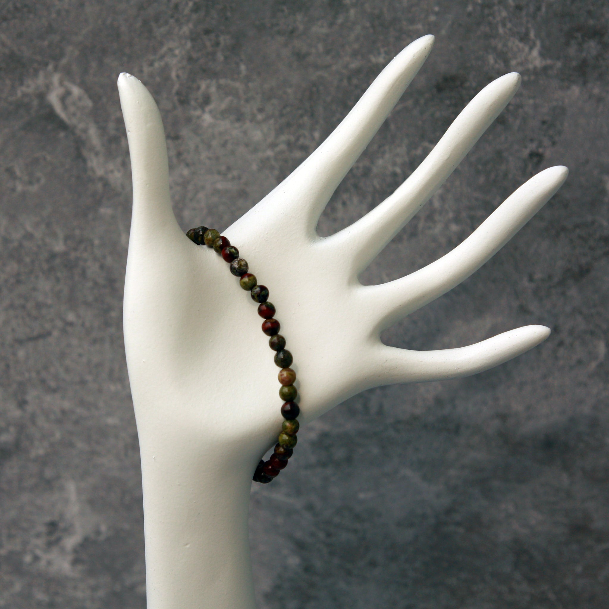 4mm Dragon Blood Jasper Bead Stretch Bracelet