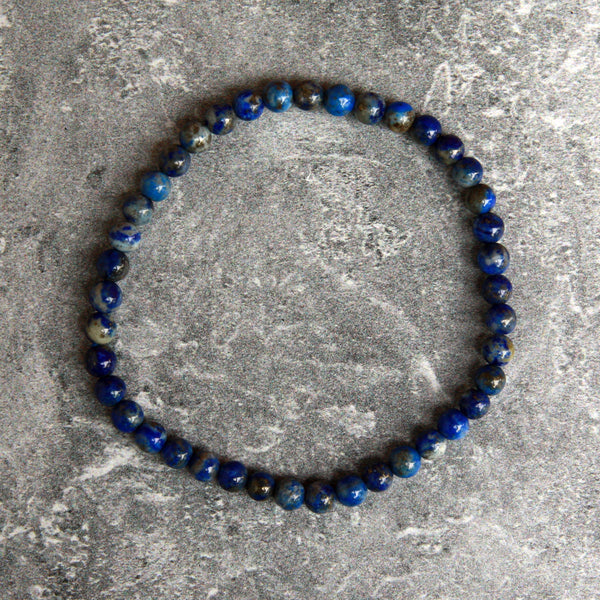 4mm Lapis Lazuli Bead Stretch Bracelet