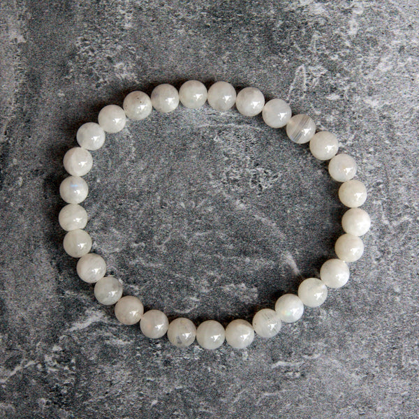 6mm Rainbow Moonstone Bead Stretch Bracelet