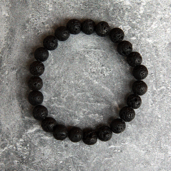 8mm Lava Bead Stretch Bracelet - Essential Oil Diffuser