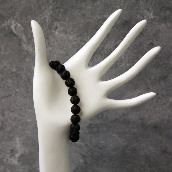 8mm Lava Bead Stretch Bracelet - Essential Oil Diffuser