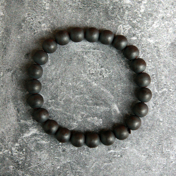 8mm Matte Hematite Bead Stretch Bracelet