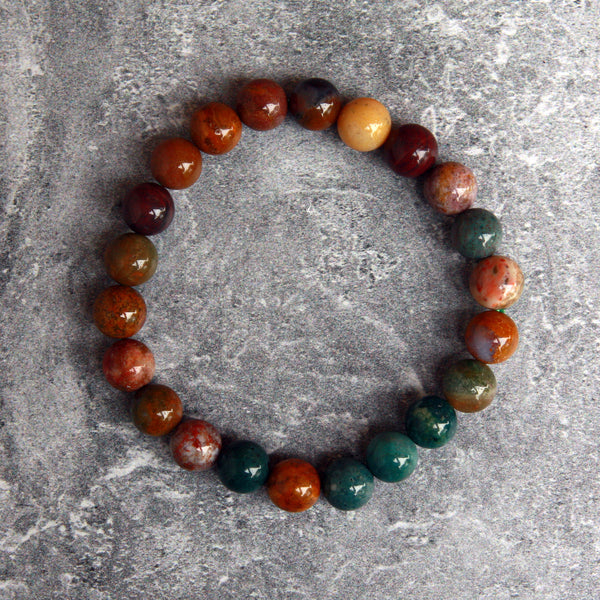 8mm Ocean Jasper Bead Stretch Bracelet