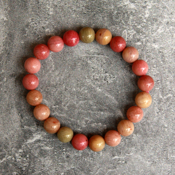 8mm Rhodonite Bead Stretch Bracelet